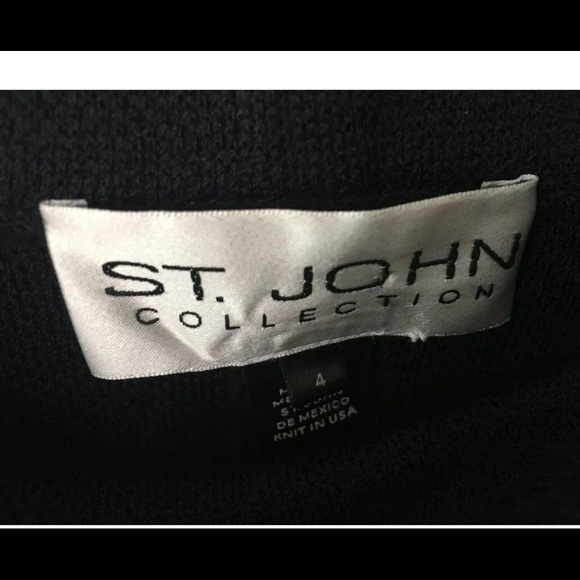 St. John Black Knit Pencil Skirt 4 - Picture 3 of 5